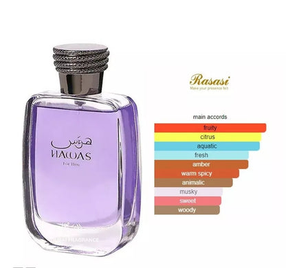 Hawas By RASASI 3.4oz Men EDP ORIGINAL ⭐️⭐️⭐️⭐️⭐️